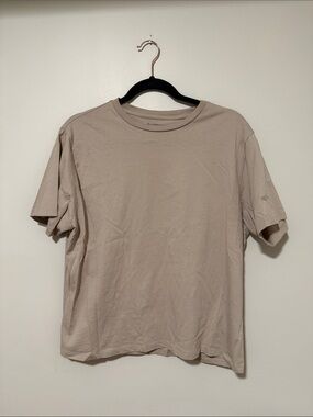 Like New Abercrombie and Fitch Essentials Taupe Tee